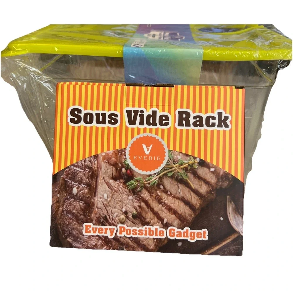 Sous Vide  12 Quart  Container W/Lid - 5 DividersStainless Steel Rack- BPA Free